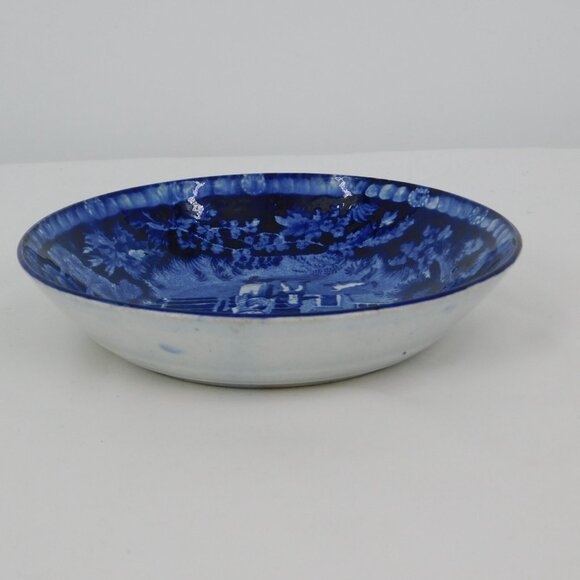 Adams Blue Flow Transferware Bowl Antique Staffordshire Ironstone Pottery 5.75" - Picture 5 of 8